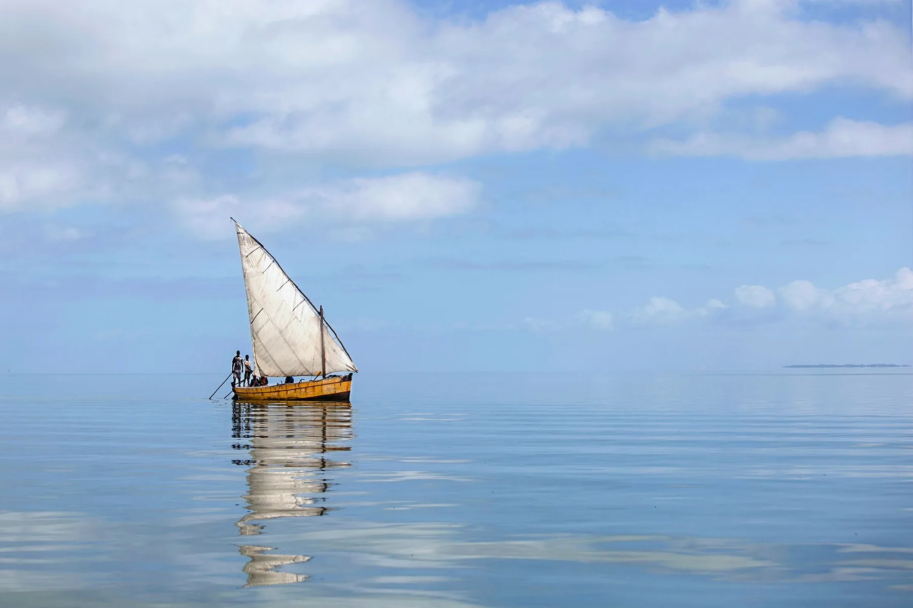 Traditional dhow sailing in Mozambique