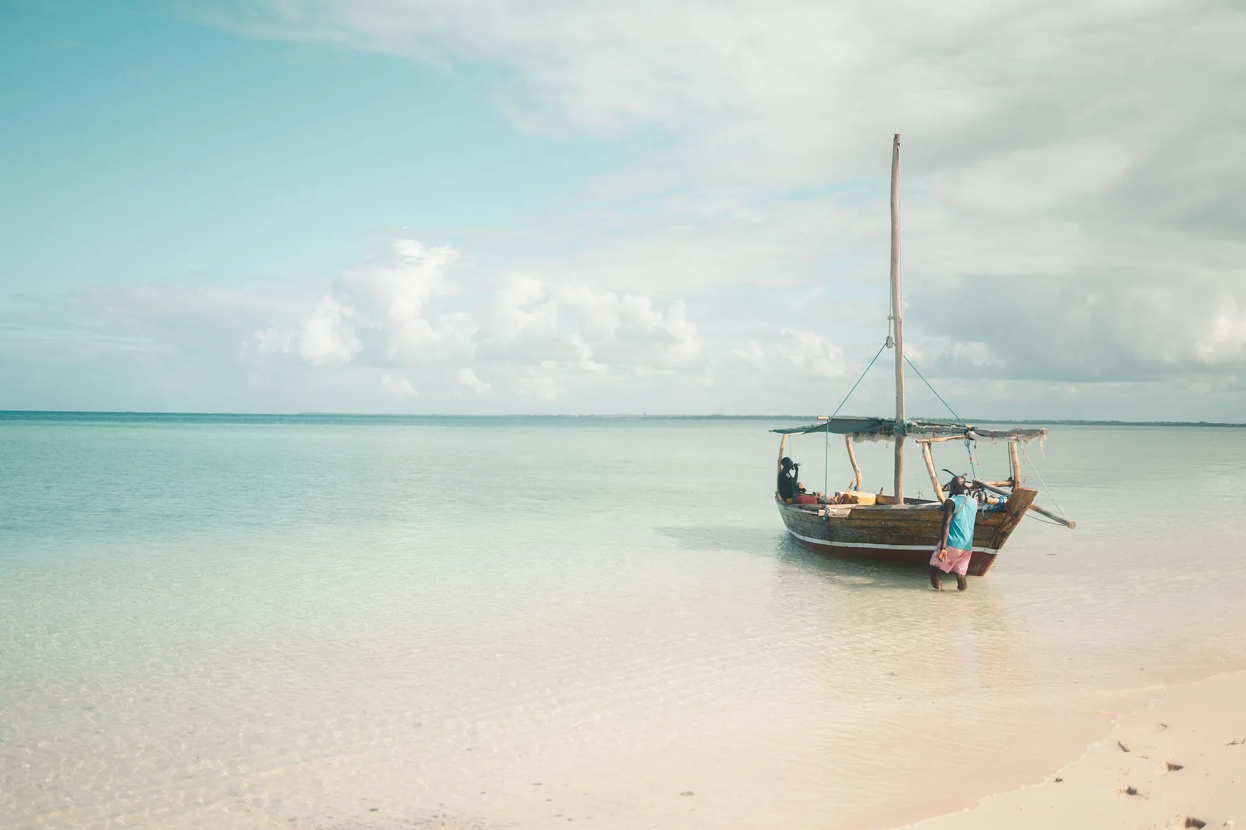 Traditional boat on a Mozambique beach