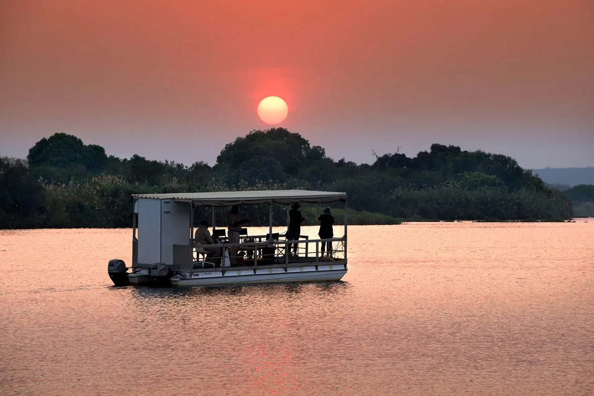 Boat safari on the Zambezi River in Zimbabwe