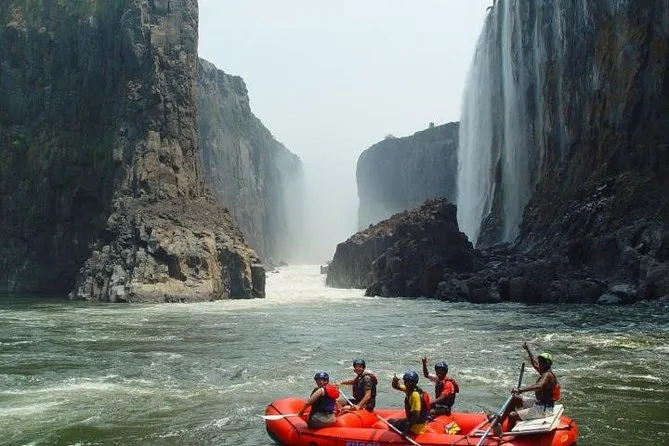 Rafting through the Zambezi gorge in Zimbabwe